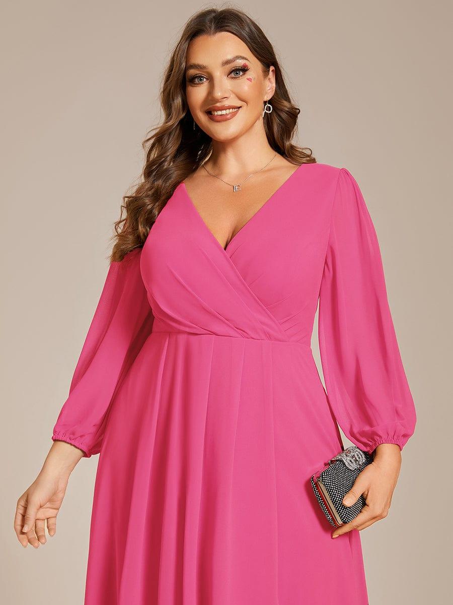 ever BRIAR|Chiffon 3/4 Sleeve V-Neck High-Low Wedding Guest Dress(Final Sale)