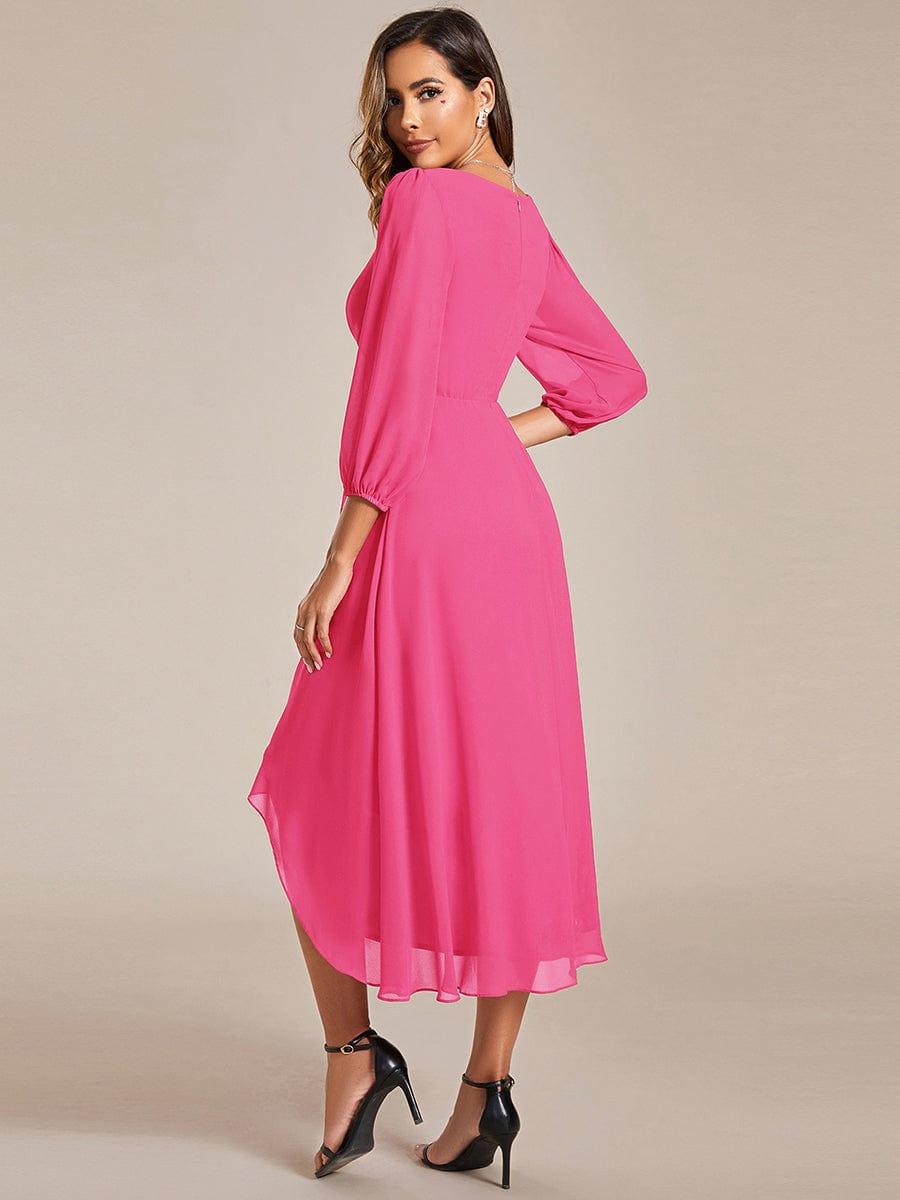 ever BRIAR|Chiffon 3/4 Sleeve V-Neck High-Low Wedding Guest Dress(Final Sale)