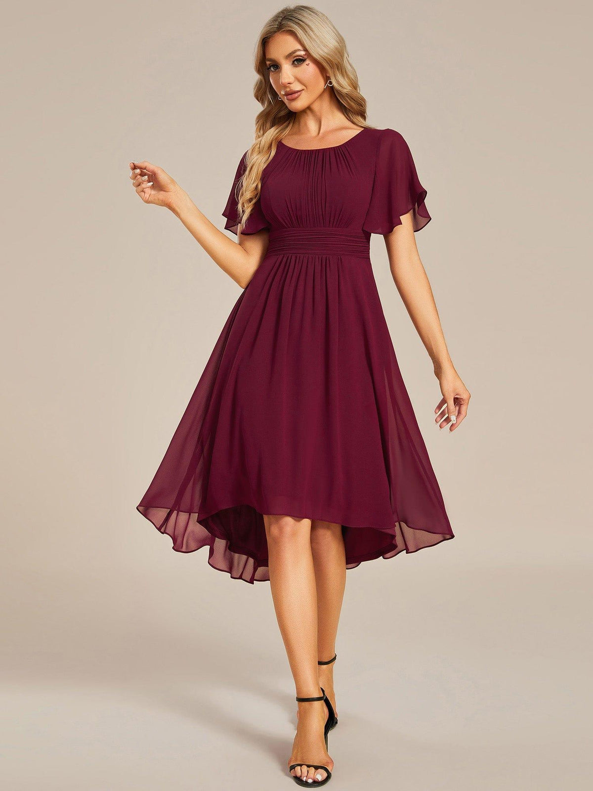 ever EDEN|Flowy Chiffon A-Line Knee Length Mother of The Bride Dress