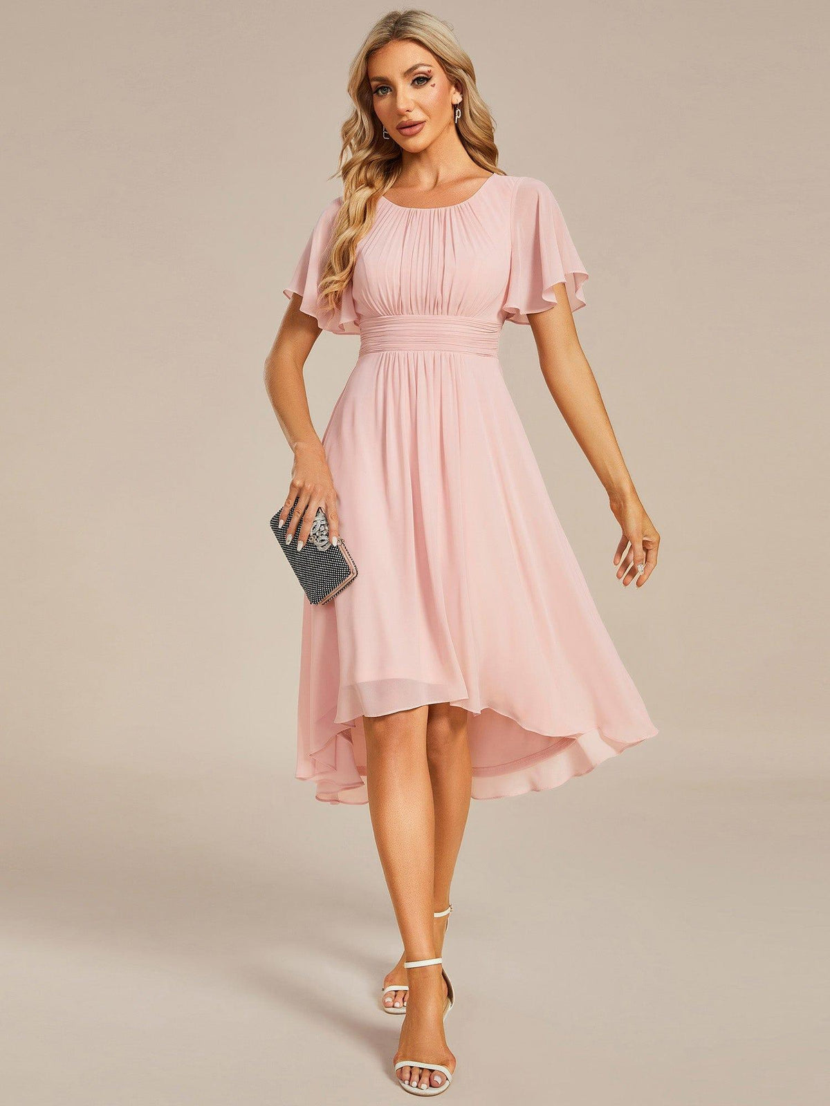 ever EDEN|Flowy Chiffon A-Line Knee Length Mother of The Bride Dress
