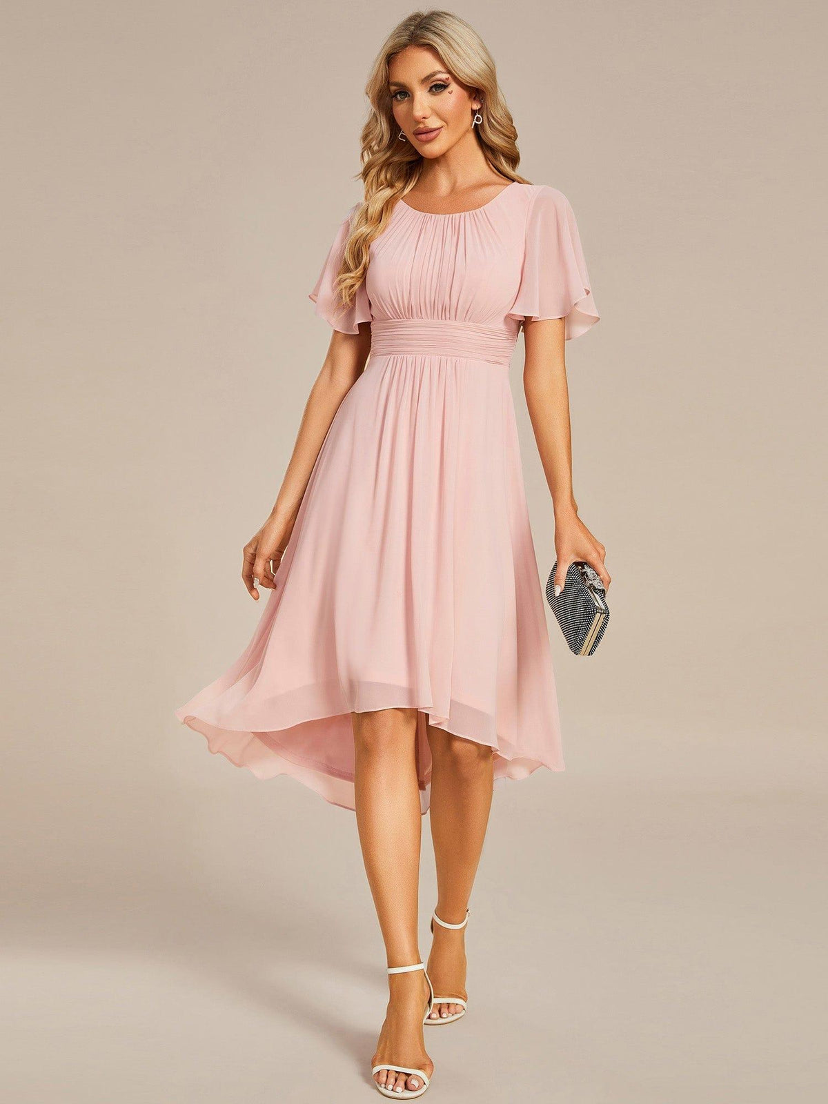 ever EDEN|Flowy Chiffon A-Line Knee Length Mother of The Bride Dress