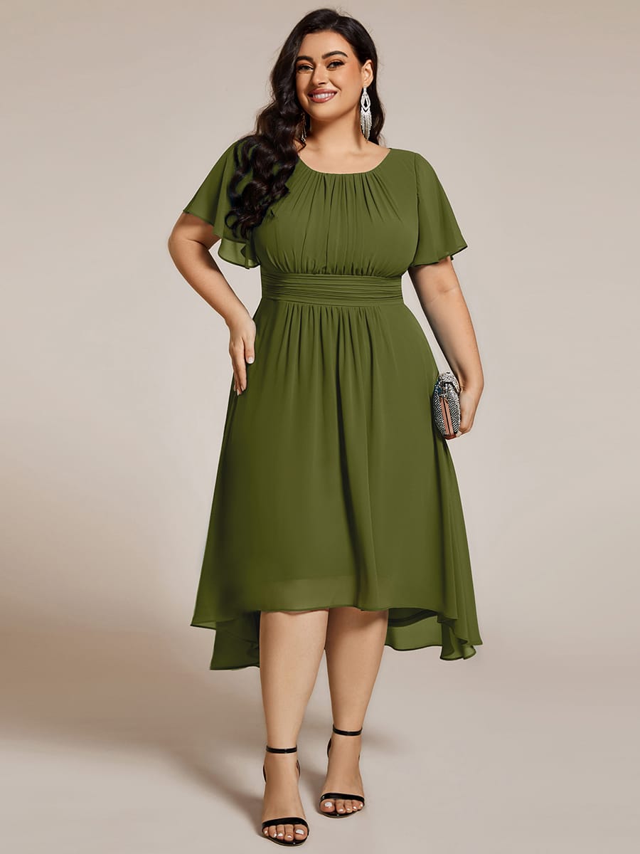 ever EDEN|Flowy Chiffon A-Line Knee Length Mother of The Bride Dress