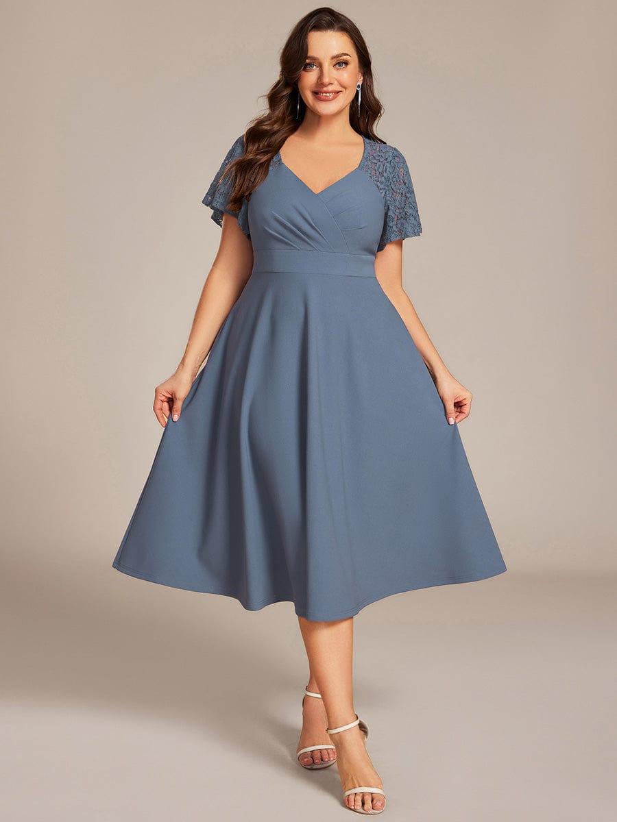 ever EVIE|Hollow Out Midi Wedding Guest Dress With Pockets