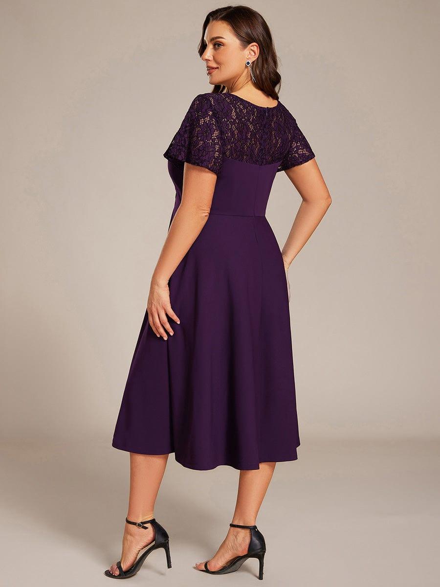 ever EVIE|Hollow Out Midi Wedding Guest Dress With Pockets