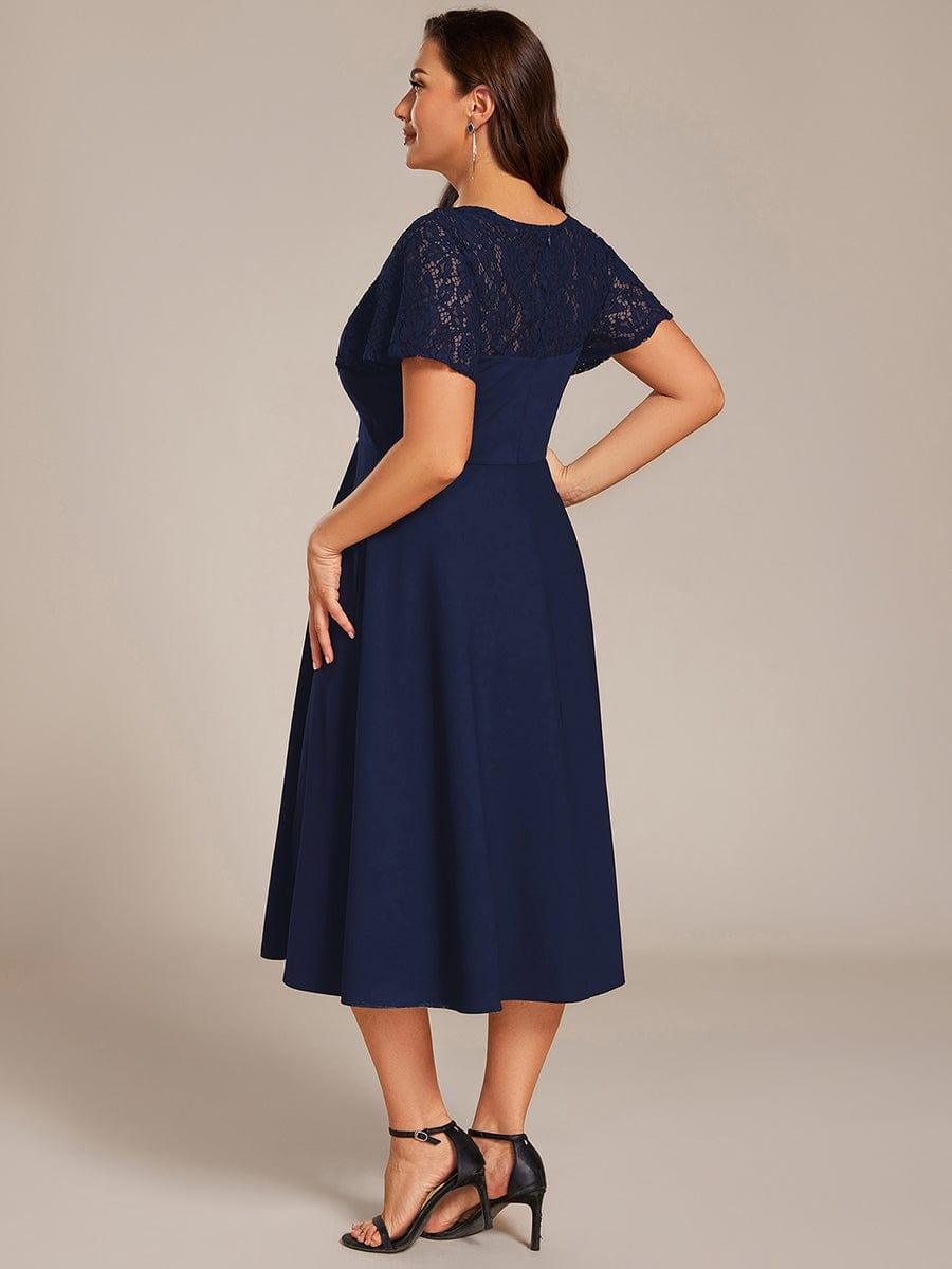 ever EVIE|Hollow Out Midi Wedding Guest Dress With Pockets