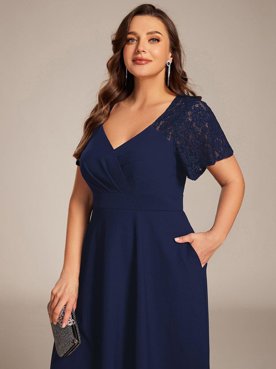 ever EVIE|Hollow Out Midi Wedding Guest Dress With Pockets