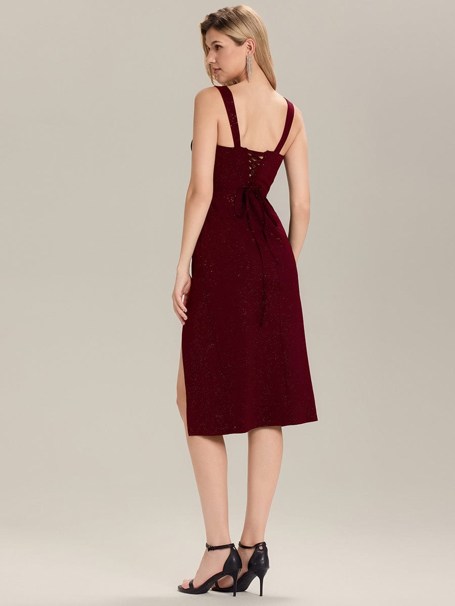 ever JACIE|Glitter Ruched Knit Midi Wedding Guest Dress