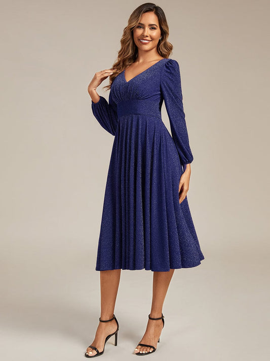ever GREER|Long Lantern Sleeve Midi Guest Dress(Final Sale)