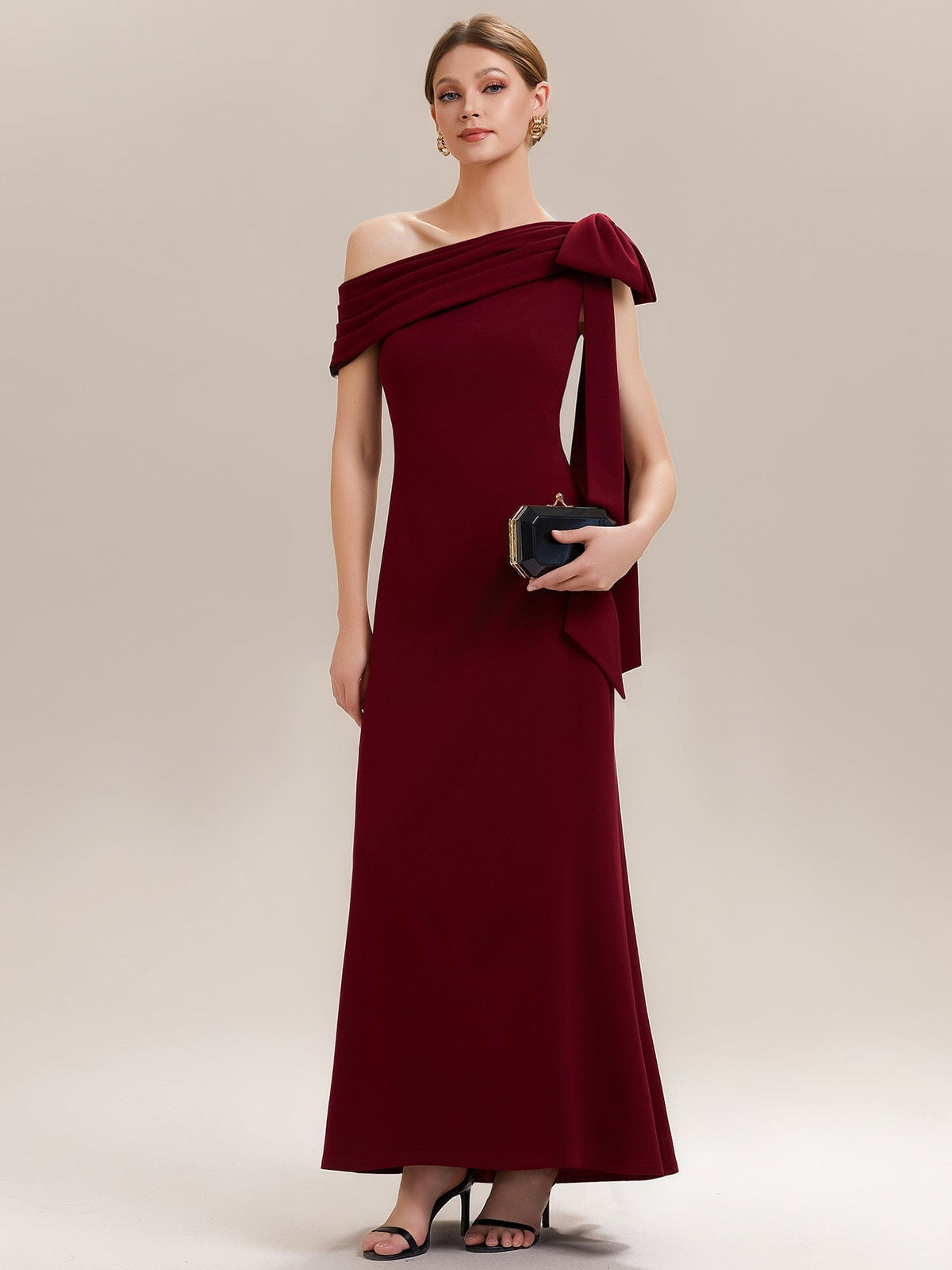 ever NOIR|Bow Knit Sleeveless Dress