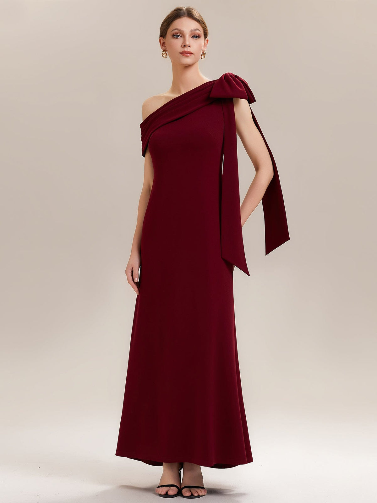 ever NOIR|Bow Knit Sleeveless Dress