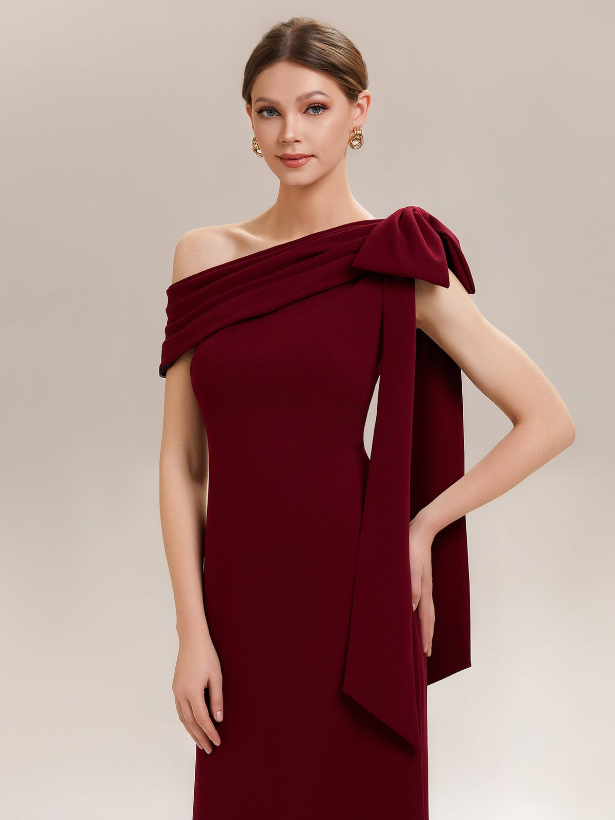 ever NOIR|Bow Knit Sleeveless Dress