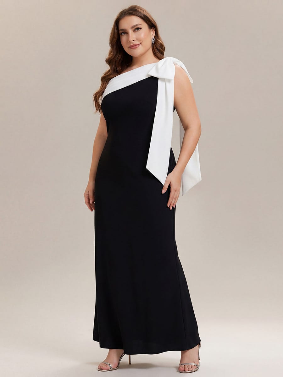 ever NOIR|Bow Knit Sleeveless Dress