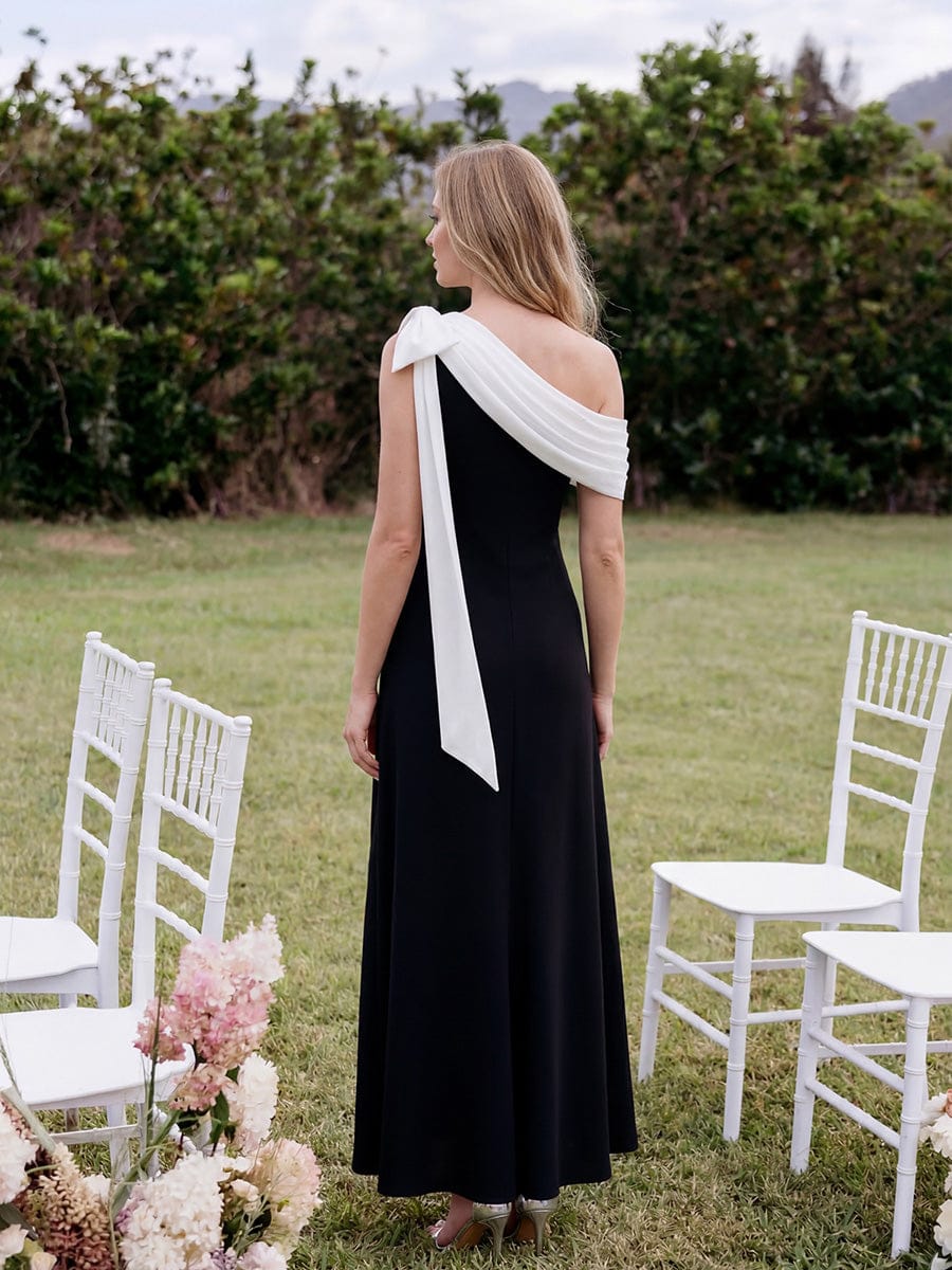 ever NOIR|Bow Knit Sleeveless Dress