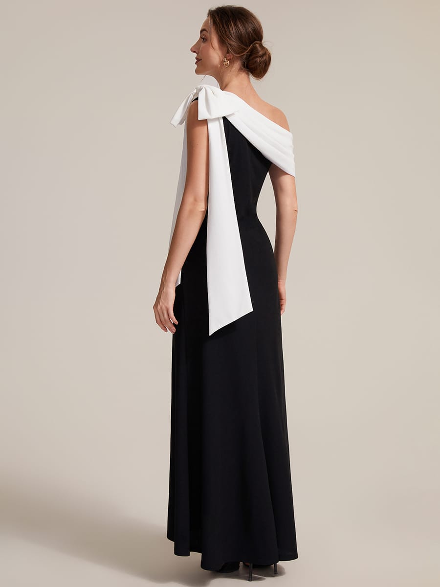 ever NOIR|Bow Knit Sleeveless Dress