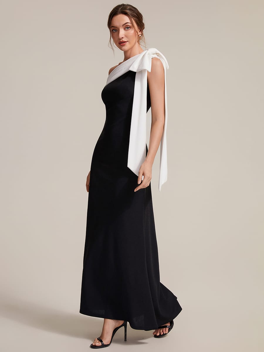 ever NOIR|Bow Knit Sleeveless Dress