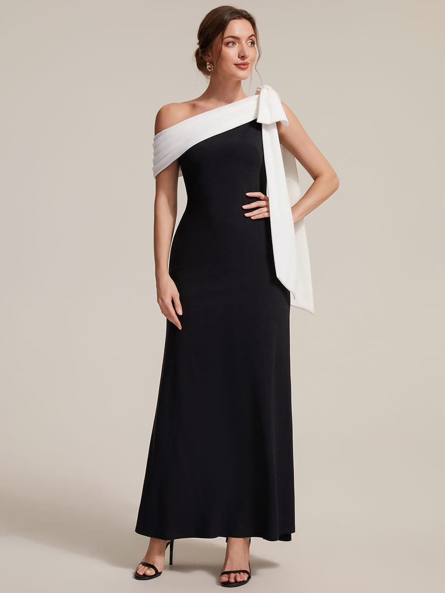 ever NOIR|Bow Knit Sleeveless Dress