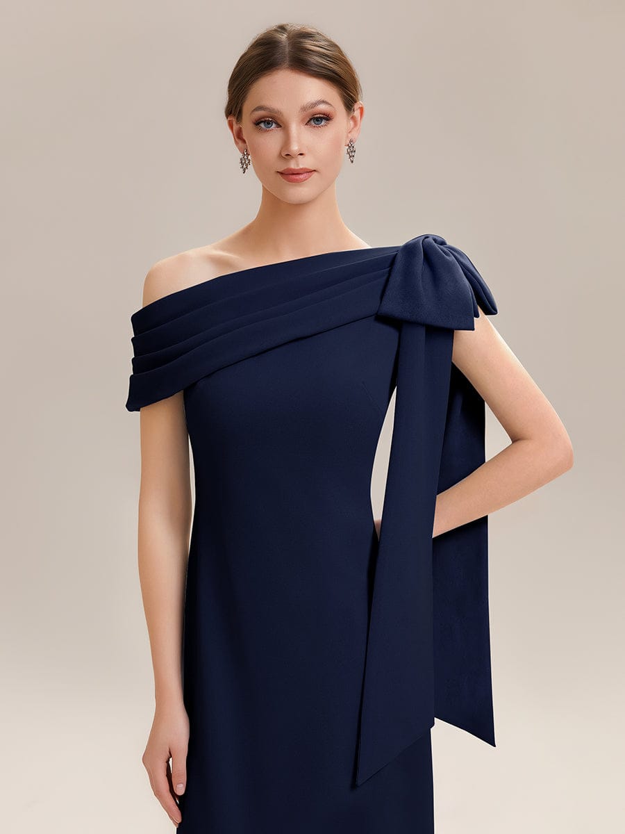 ever NOIR|Bow Knit Sleeveless Dress