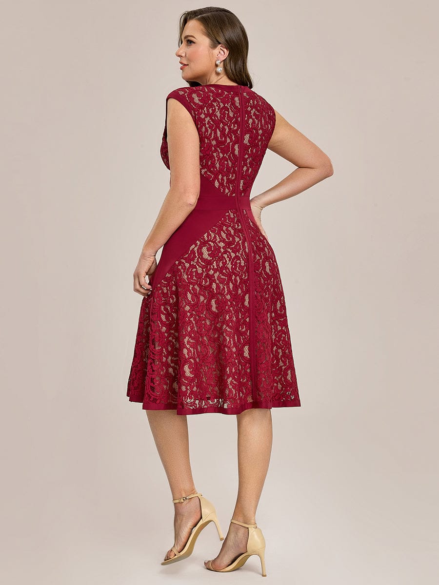 ever TOVE|See-through Lace Cap Sleeve Dress