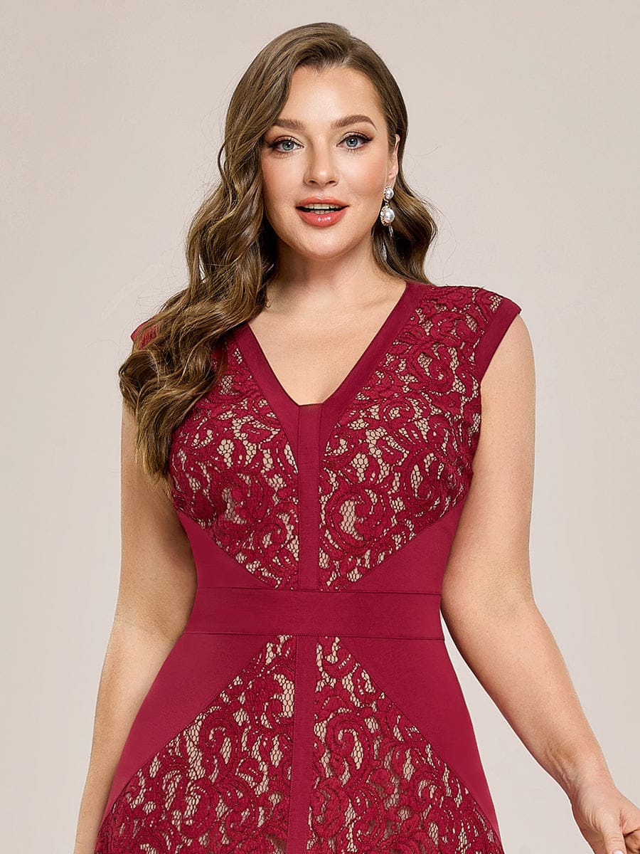 ever TOVE|See-through Lace Cap Sleeve Dress