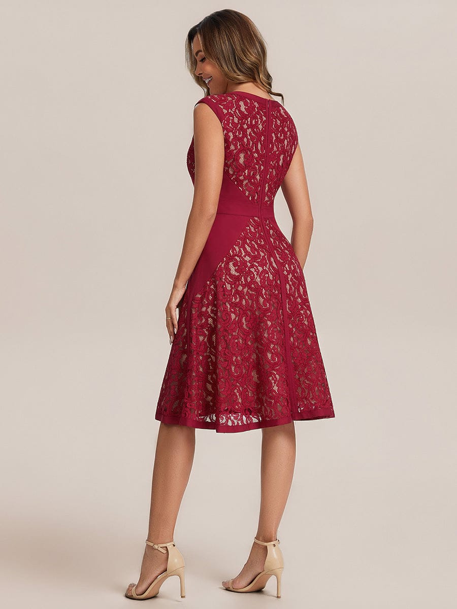 ever TOVE|See-through Lace Cap Sleeve Dress