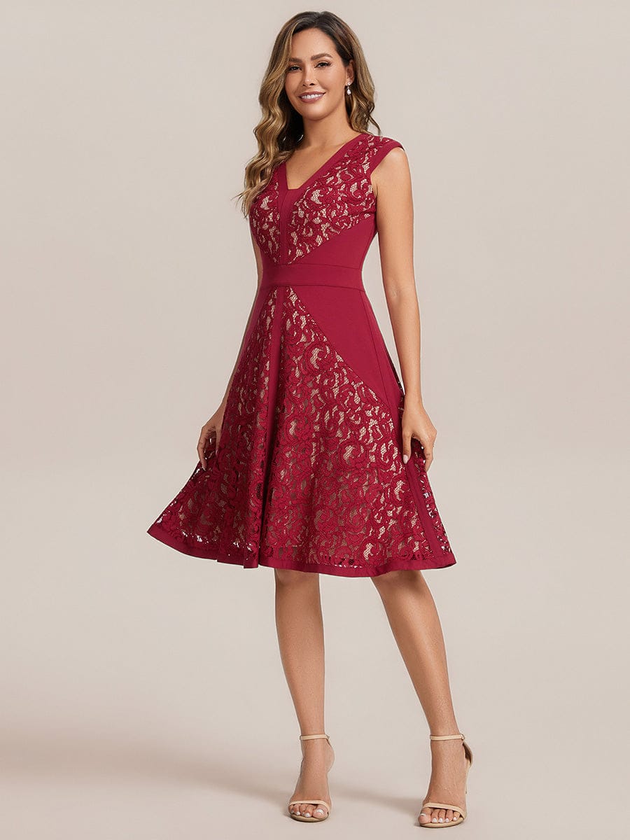 ever TOVE|See-through Lace Cap Sleeve Dress