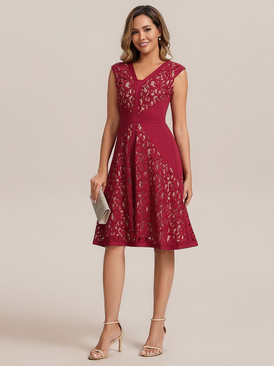 ever TOVE|See-through Lace Cap Sleeve Dress