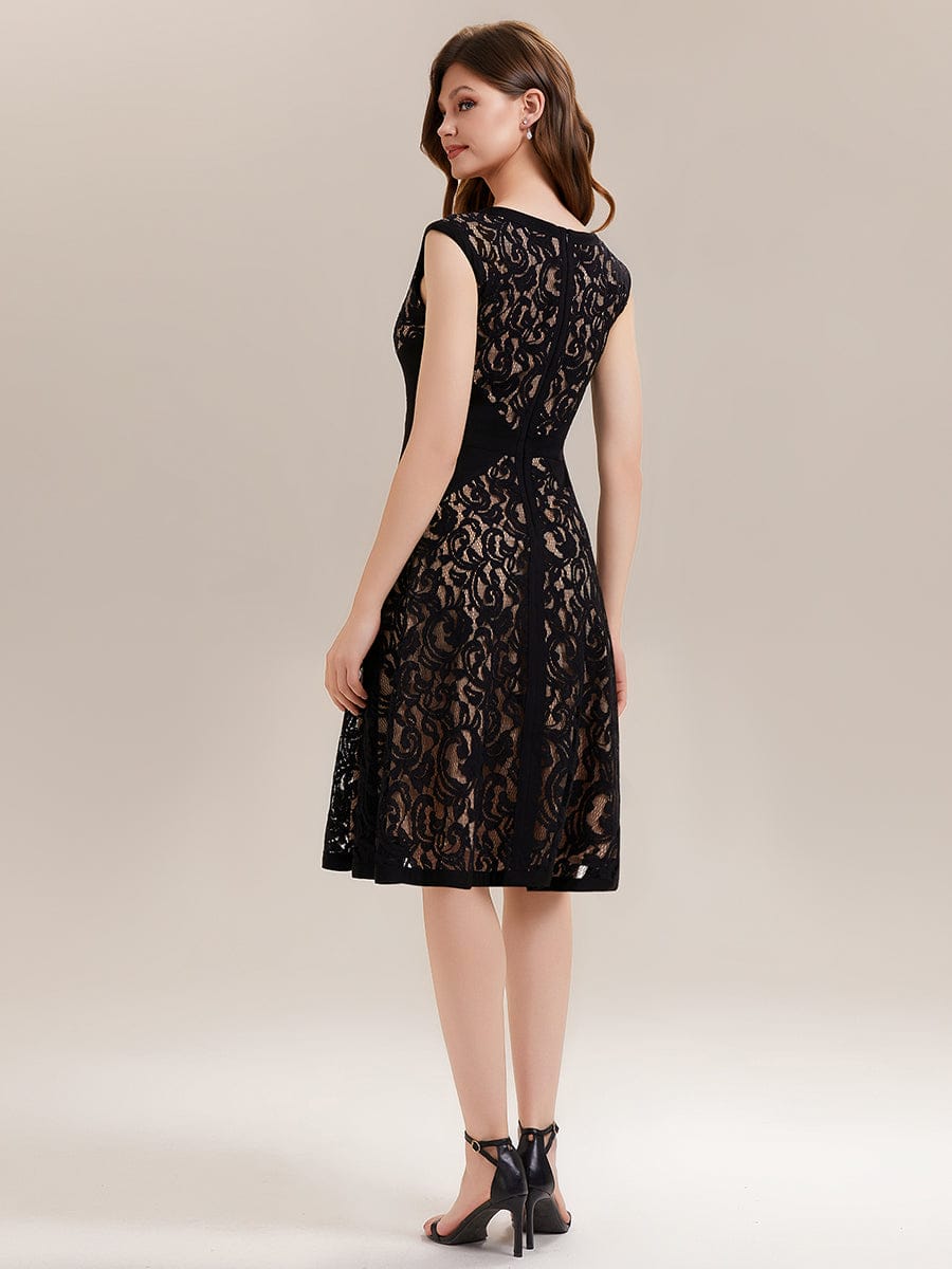 ever TOVE|See-through Lace Cap Sleeve Dress