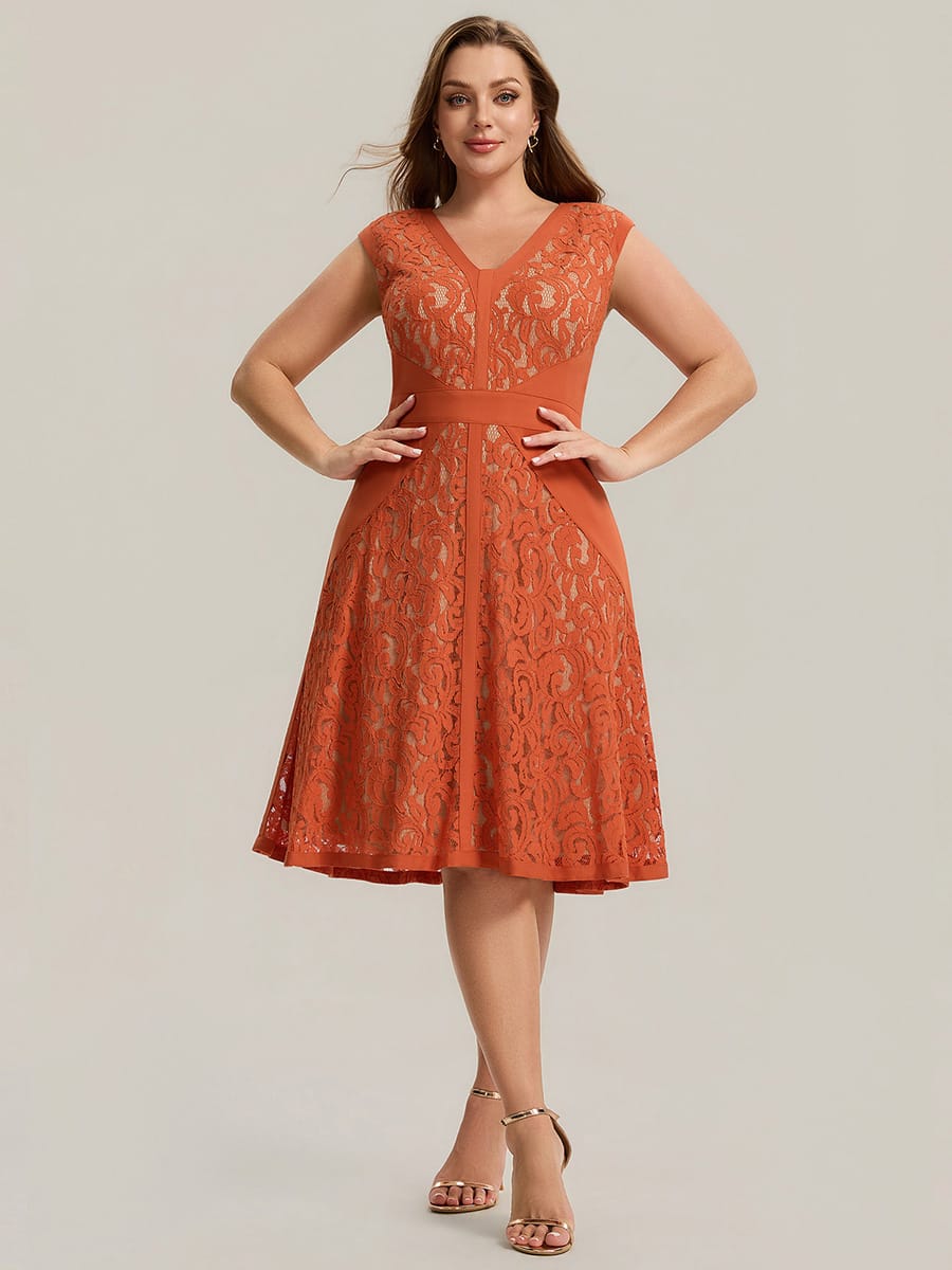 ever TOVE|See-through Lace Cap Sleeve Dress