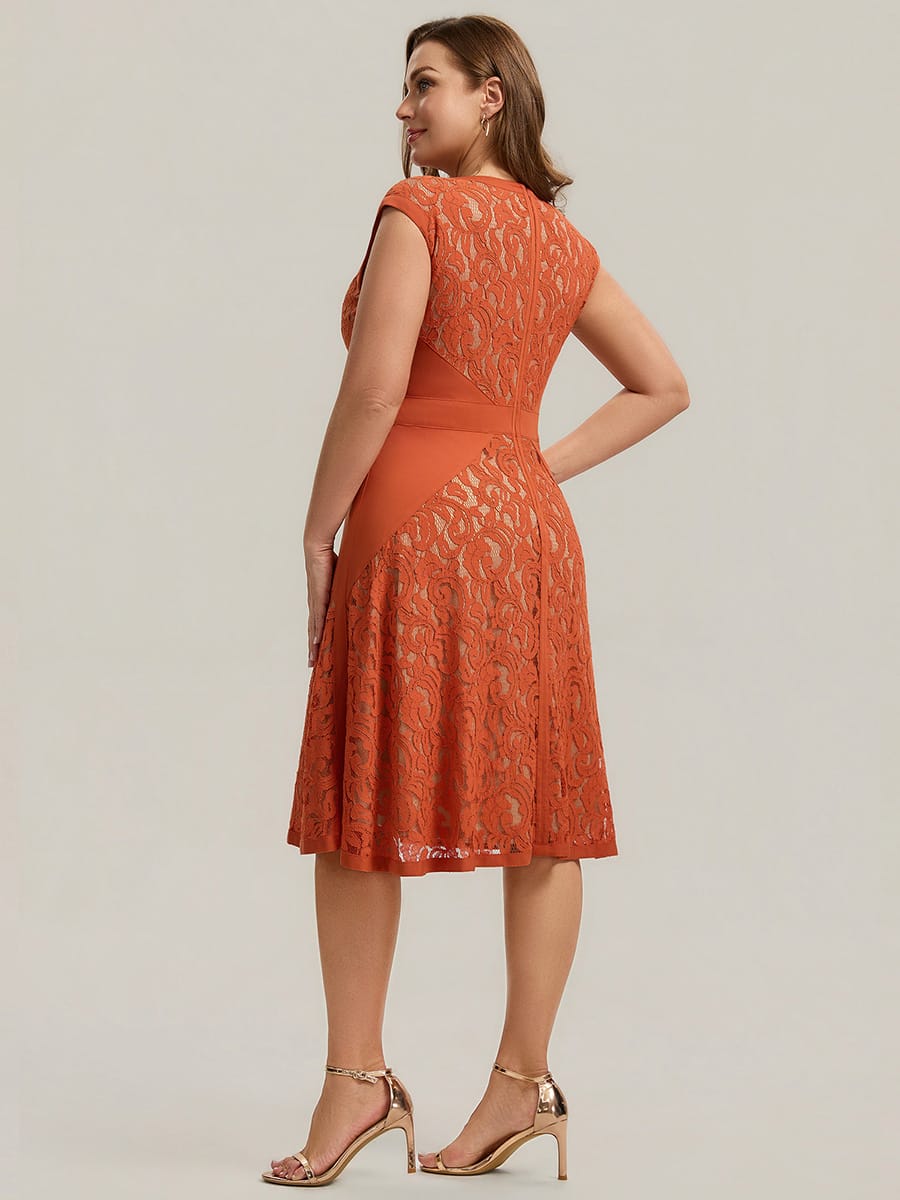ever TOVE|See-through Lace Cap Sleeve Dress