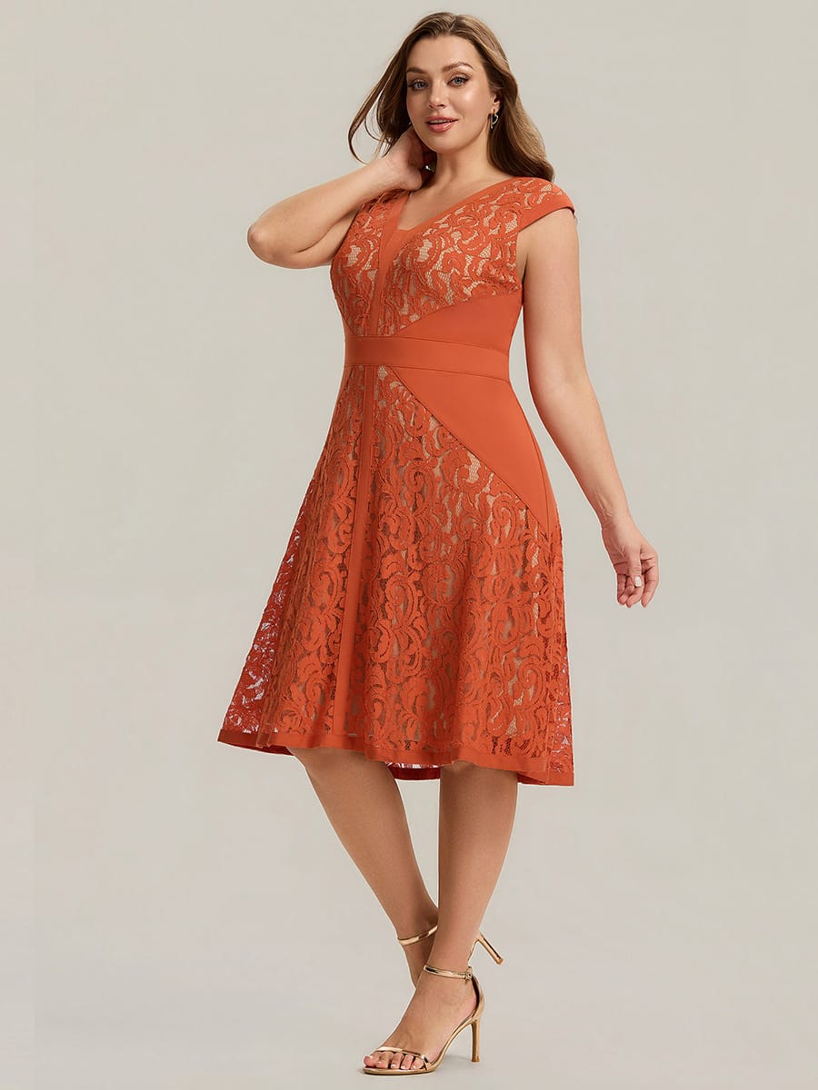 ever TOVE|See-through Lace Cap Sleeve Dress