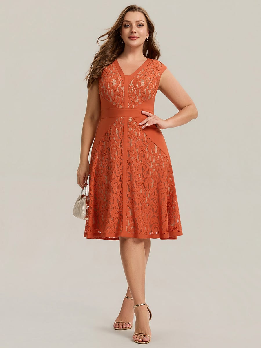 ever TOVE|See-through Lace Cap Sleeve Dress
