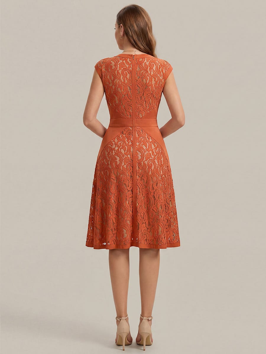 ever TOVE|See-through Lace Cap Sleeve Dress