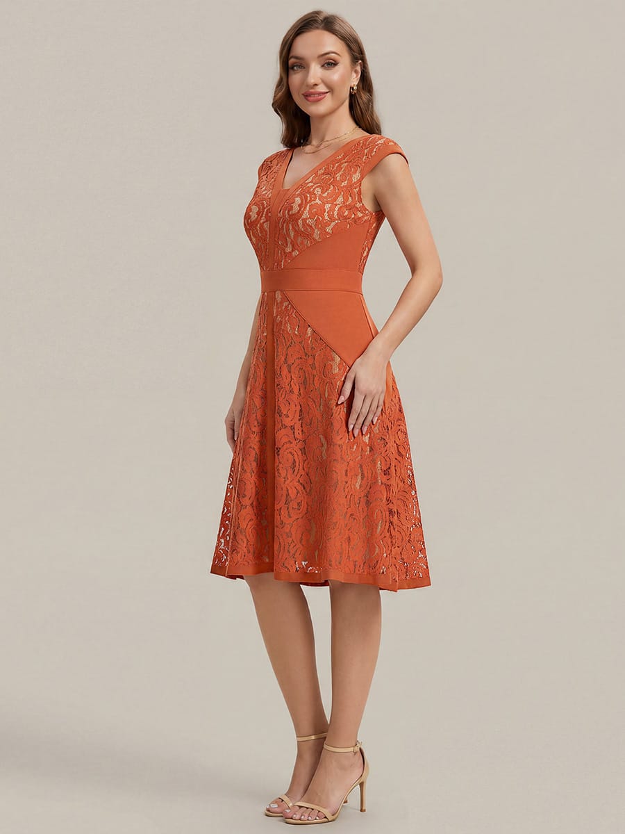 ever TOVE|See-through Lace Cap Sleeve Dress