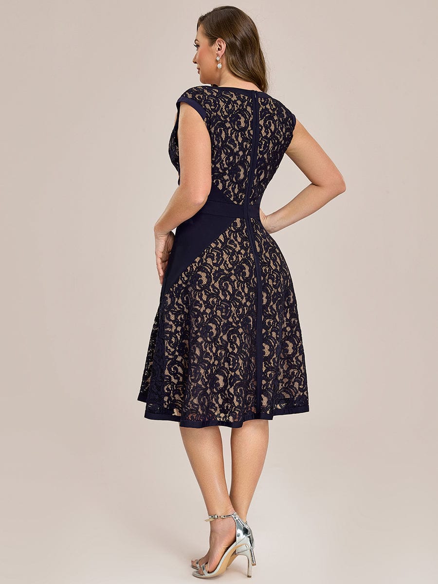 ever TOVE|See-through Lace Cap Sleeve Dress