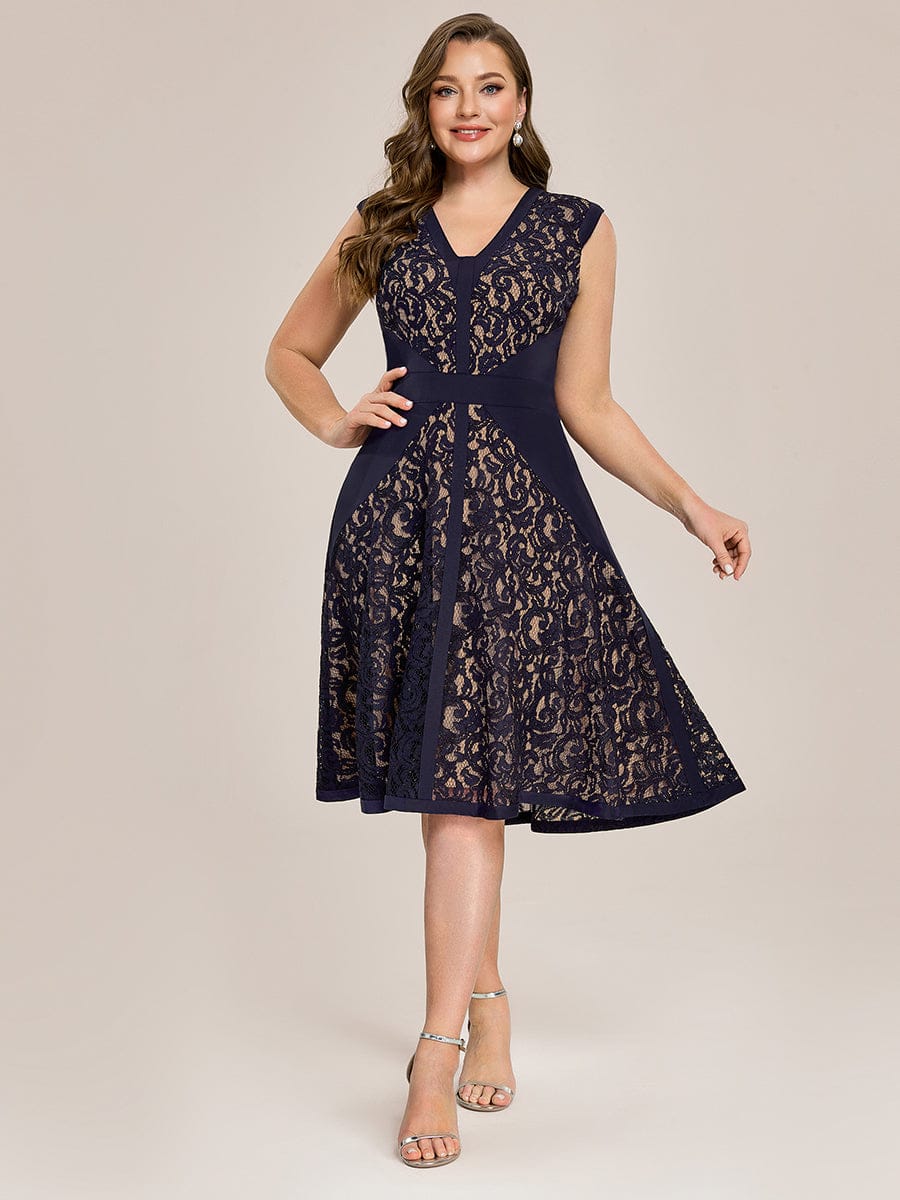 ever TOVE|See-through Lace Cap Sleeve Dress