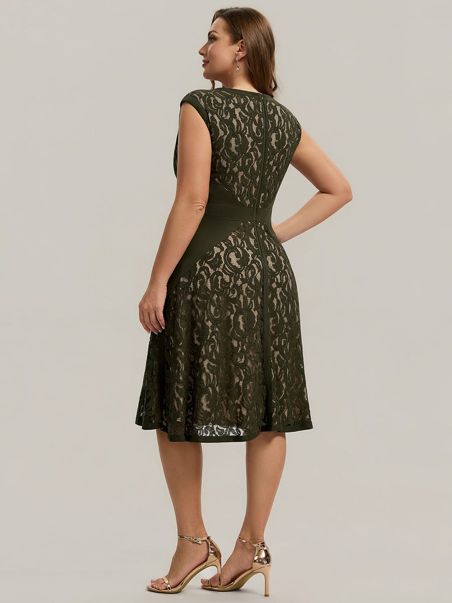 ever TOVE|See-through Lace Cap Sleeve Dress
