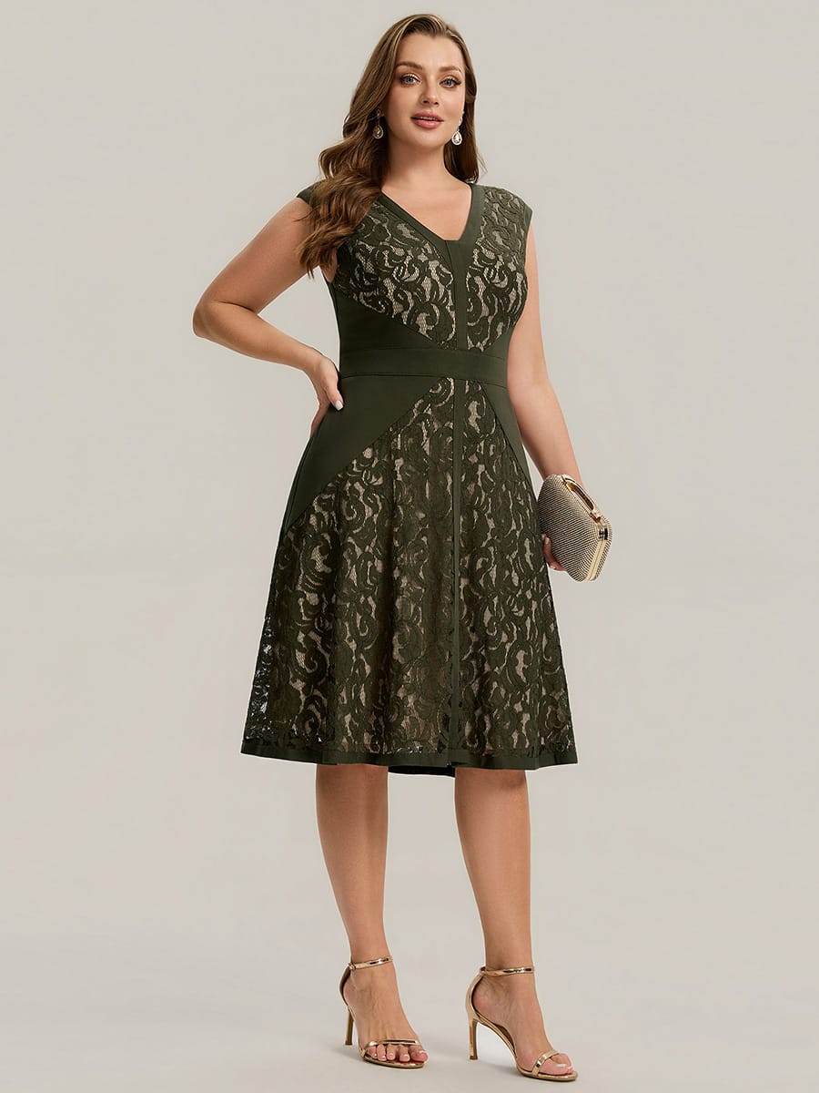 ever TOVE|See-through Lace Cap Sleeve Dress