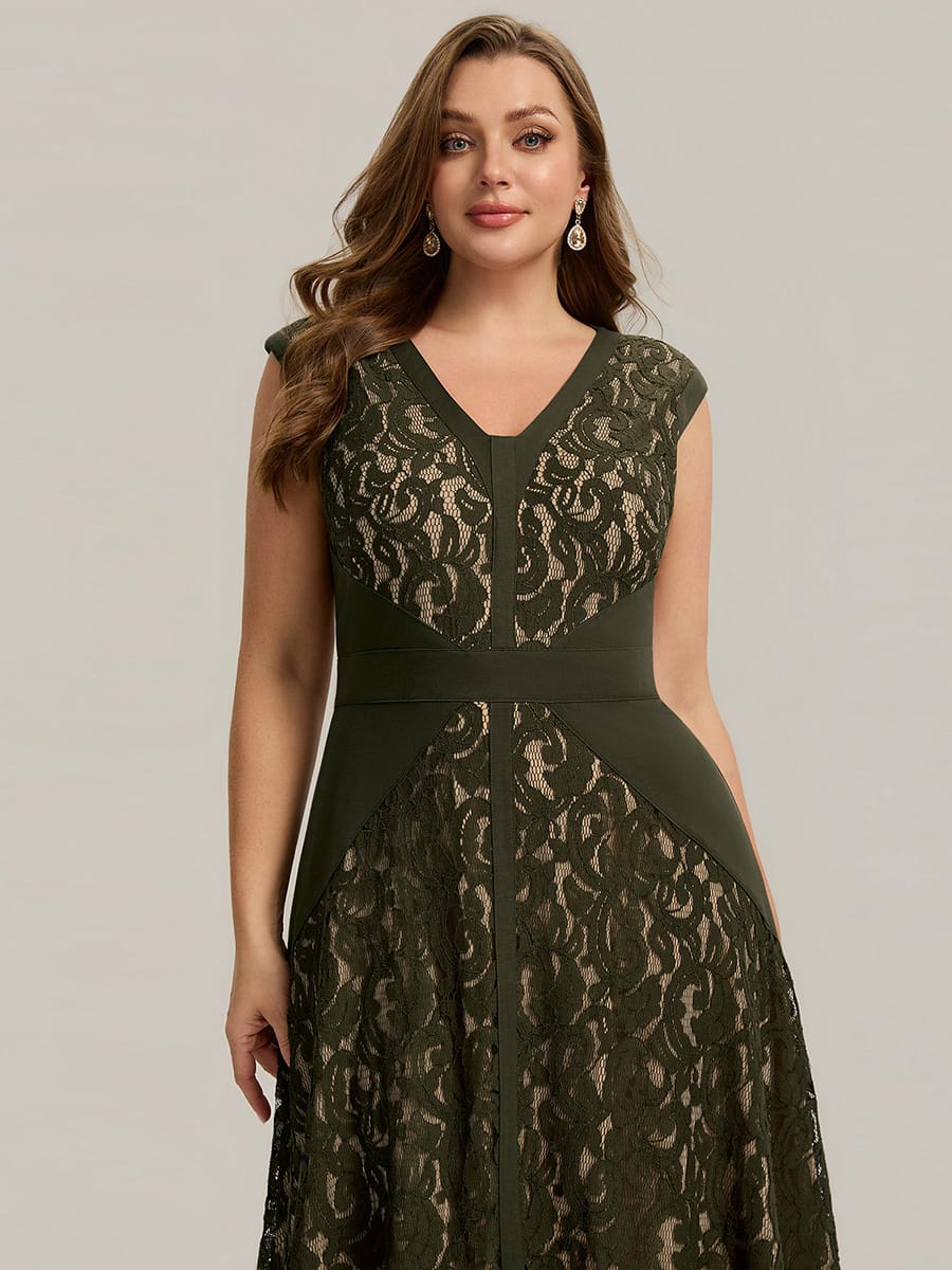 ever TOVE|See-through Lace Cap Sleeve Dress