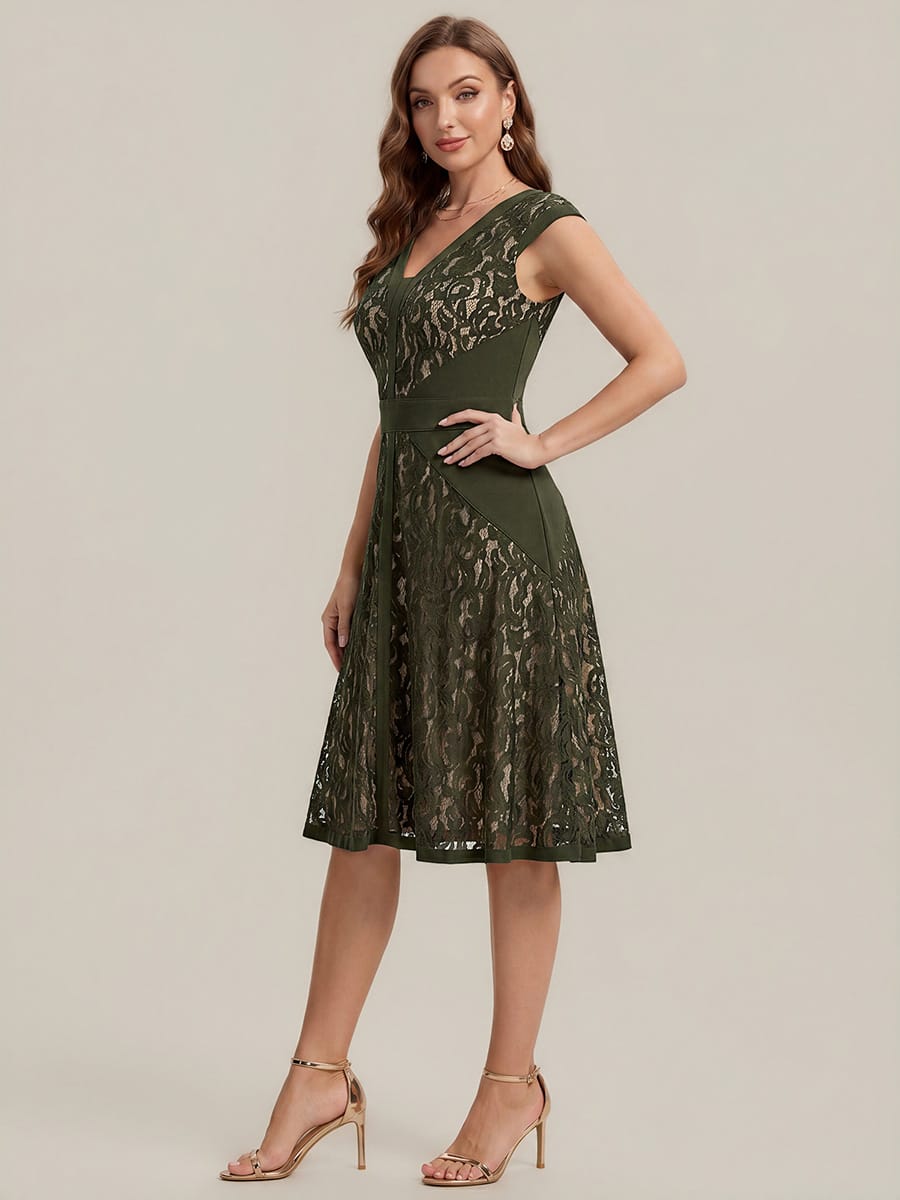 ever TOVE|See-through Lace Cap Sleeve Dress