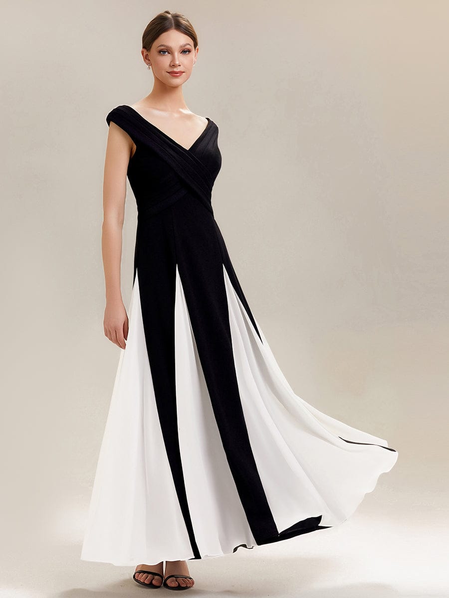 ever ONYX|Patchwork Knit Cap Sleeve Dress