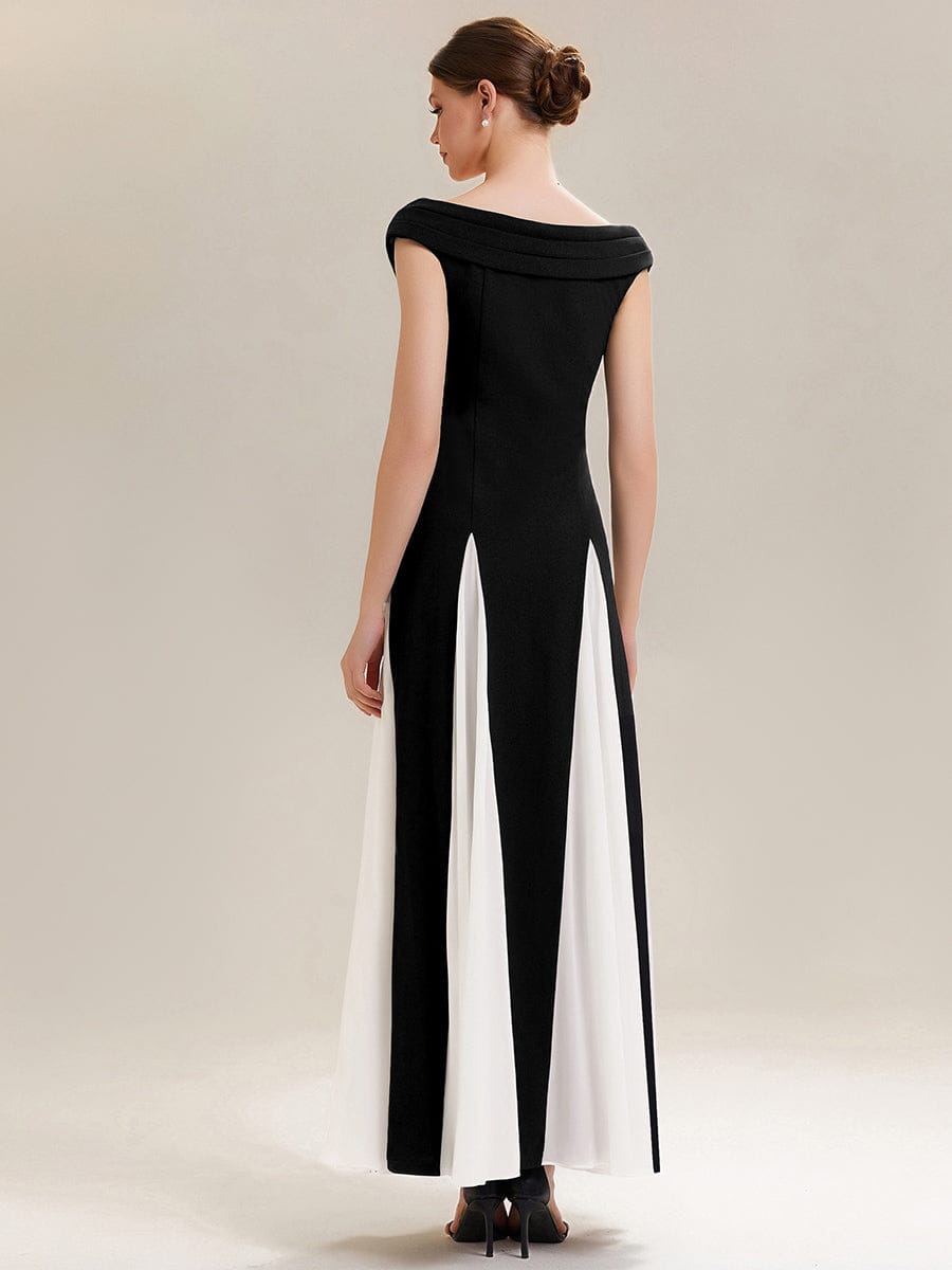ever ONYX|Patchwork Knit Cap Sleeve Dress