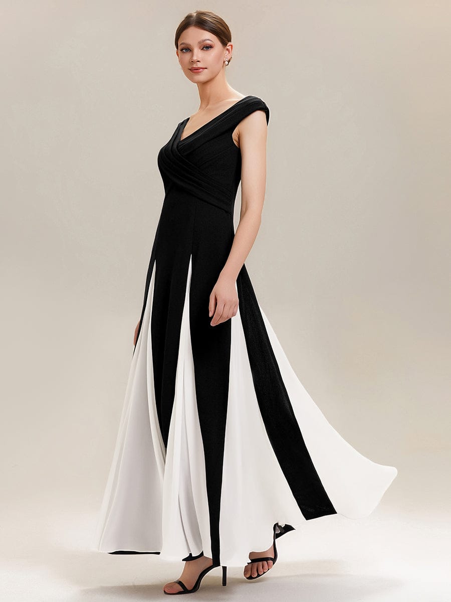 ever ONYX|Patchwork Knit Cap Sleeve Dress