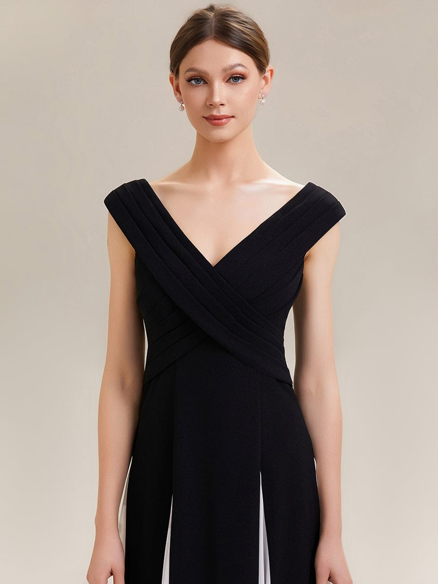 ever ONYX|Patchwork Knit Cap Sleeve Dress