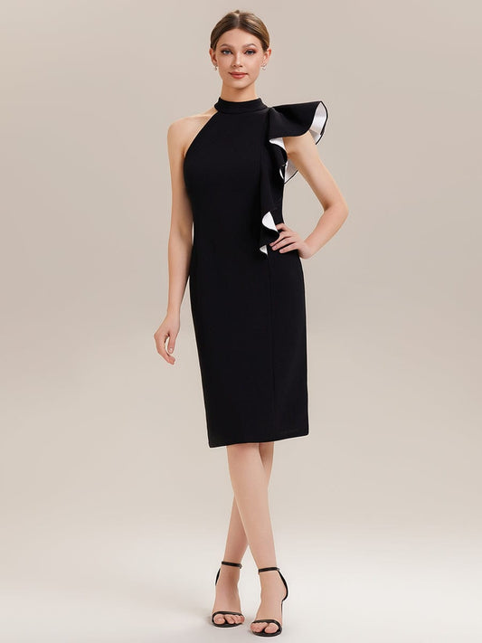 ever OBSIDIAN|Ruffled Knit Sleeveless Dress (Final Sale)
