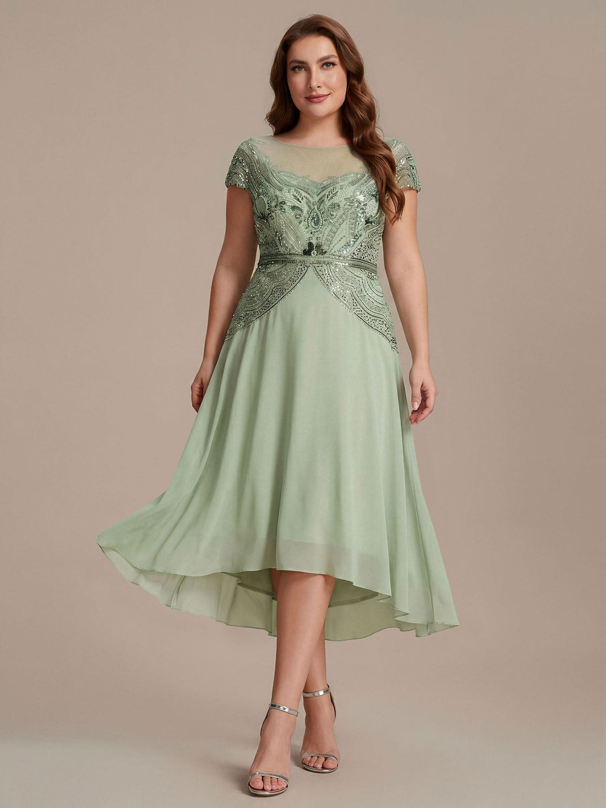 ever NUIT|Sequin Sheath Round Neck Dress