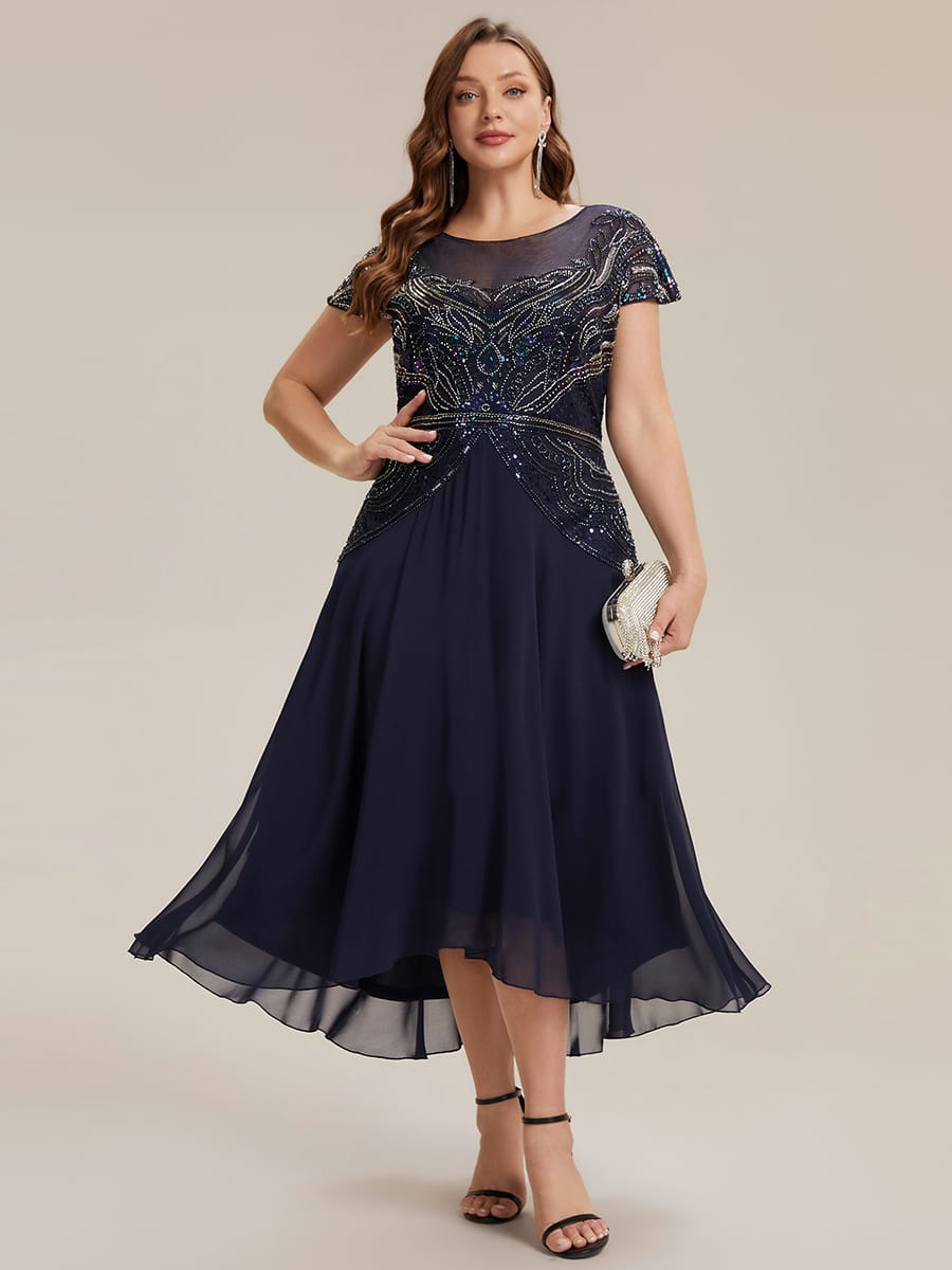 ever NUIT|Sequin Sheath Round Neck Dress