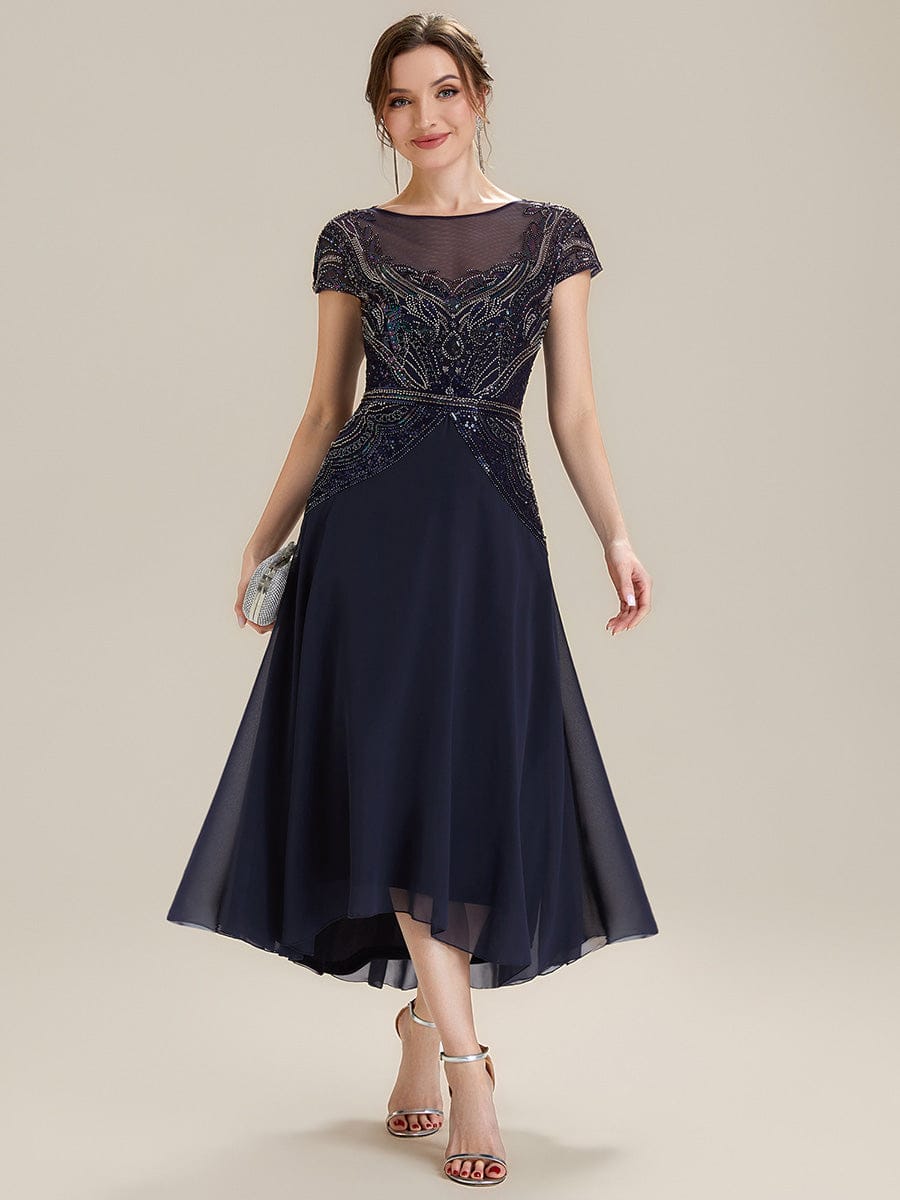 ever NUIT|Sequin Sheath Round Neck Dress