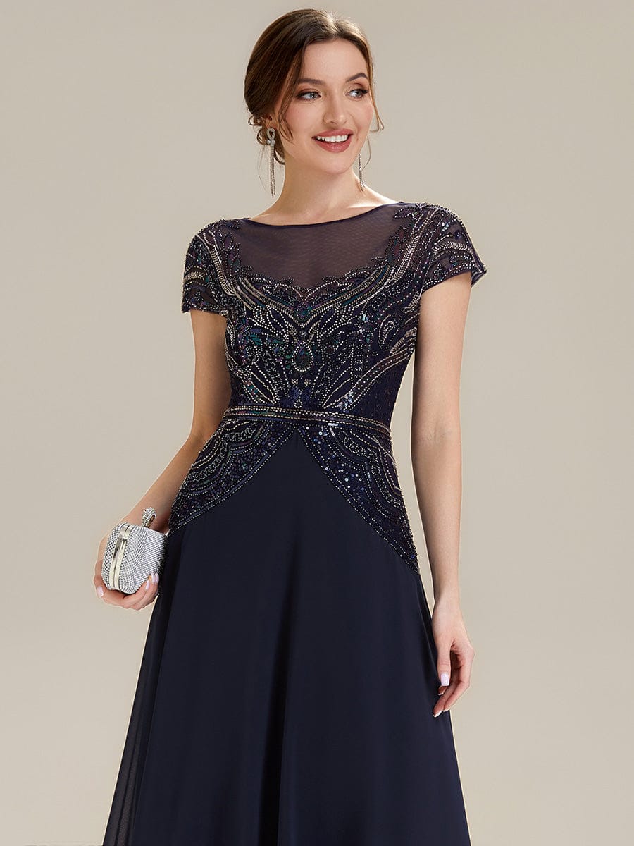 ever NUIT|Sequin Sheath Round Neck Dress