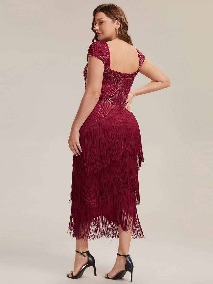 ever LUMINE|Beaded Fringe Tulle Wedding Guest Dress