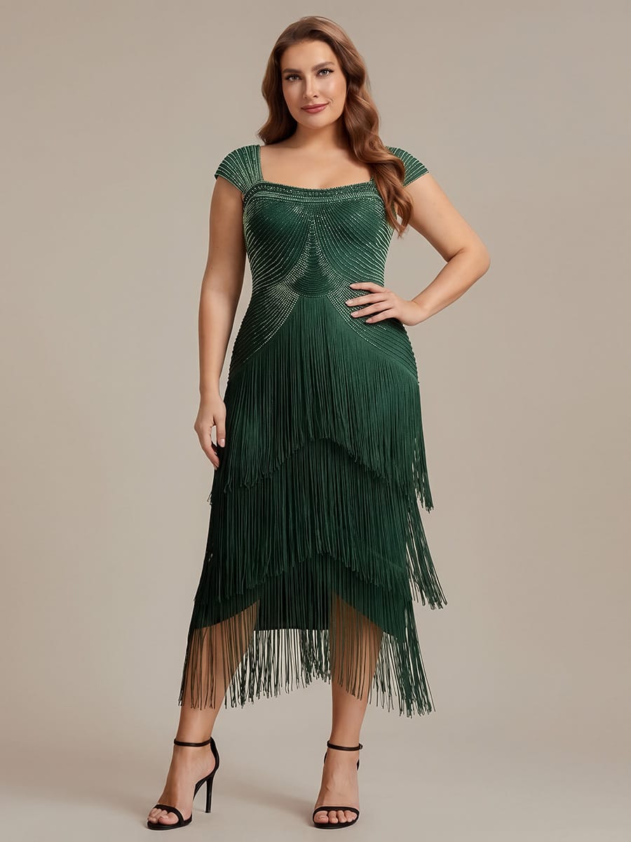 ever LUMINE|Beaded Fringe Tulle Wedding Guest Dress
